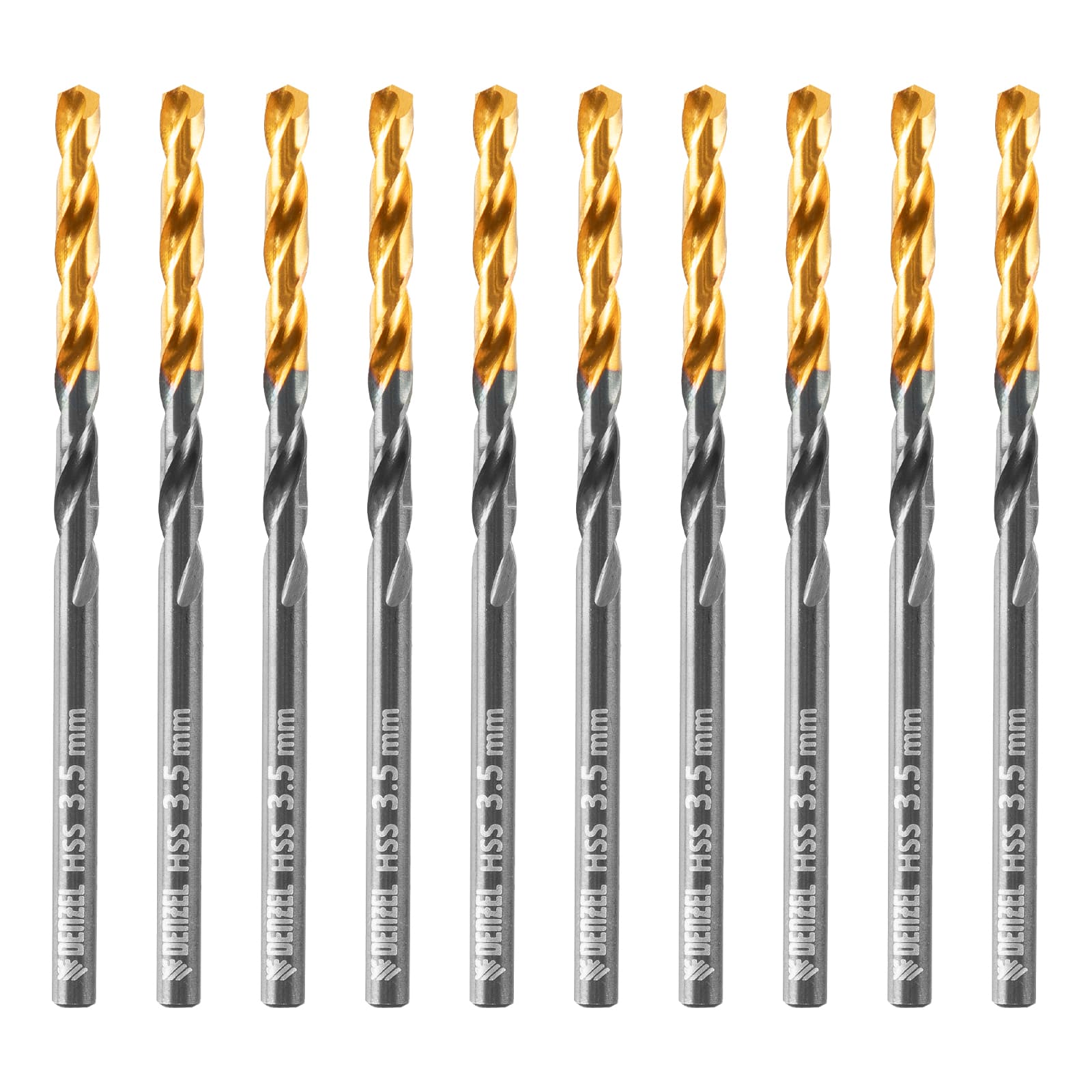 Сверло по металлу, 3,5 мм, HSS-Tin, Golden Tip, 10 шт.