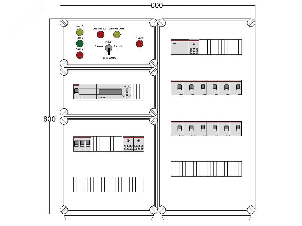 Щит управления электрообогревом DEVIBOX HR 12x1700 D850 (в комплекте с терморегулятором)