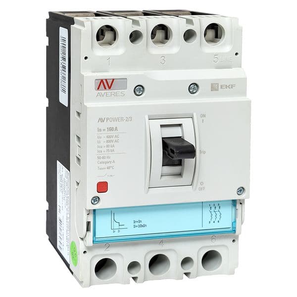 Выключатель автоматический AV POWER-2/3 160А 80kA TR AVERES