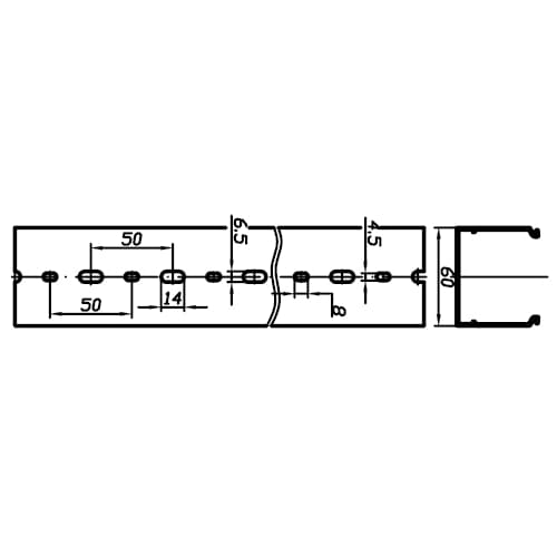 Короб перфорированный синий RL12 60x40