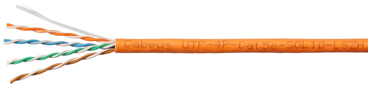 Витая пара U/UTP Cat 5e 4 пары 0.48мм LIGHT solid LSZH нг(А)-HF оранжевый 305м