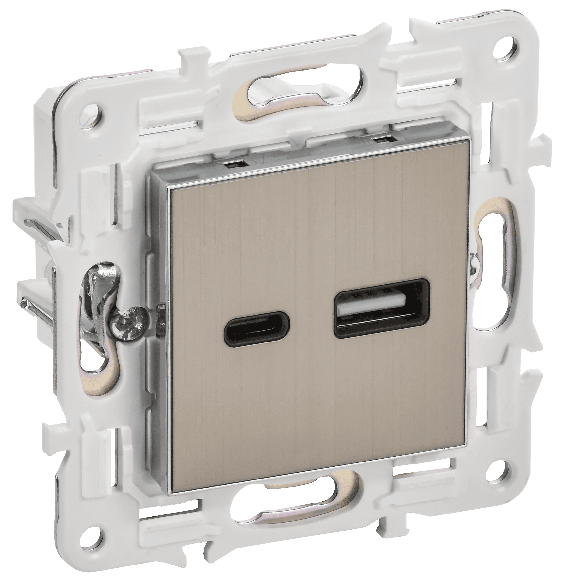 SKANDY Розетка USB A+C 3,1А SK-R14N никель IEK