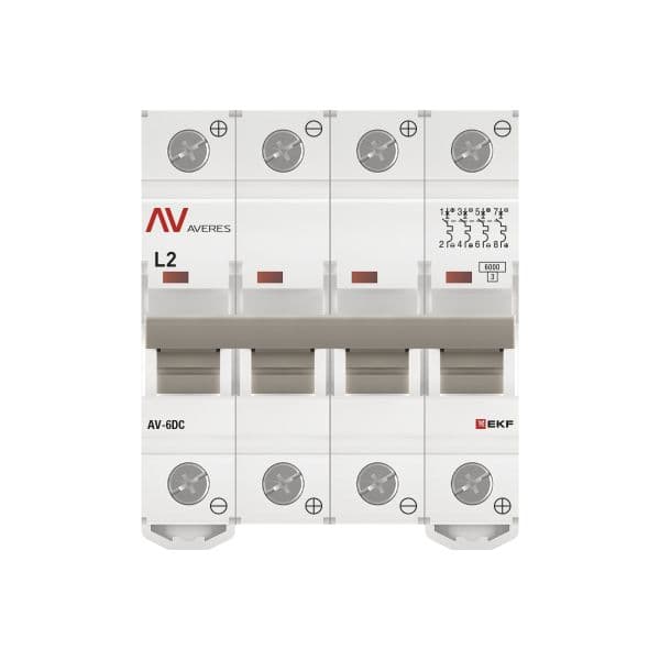 Выключатель автоматический AV-6 DC 4P 2A (L) 6kA AVERES