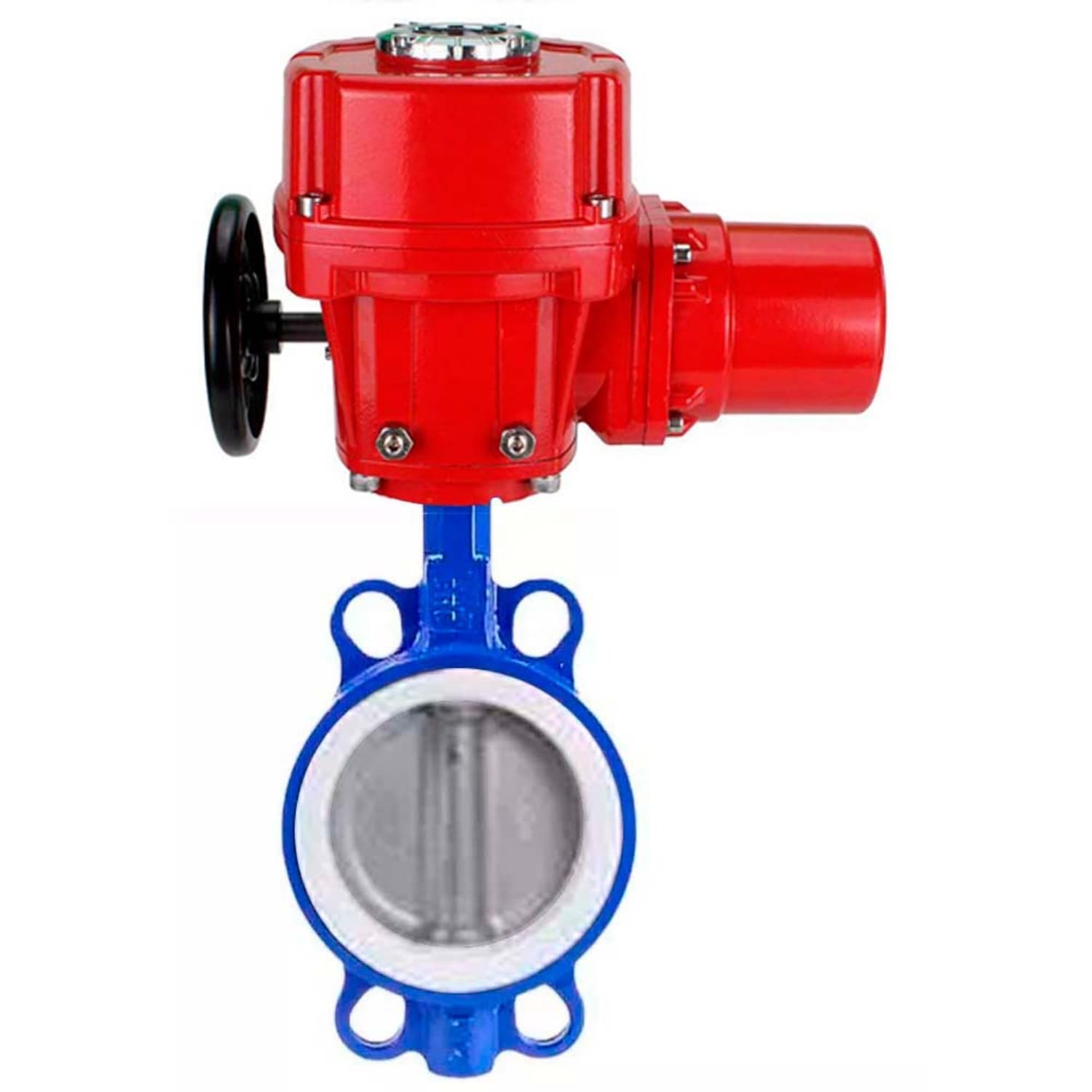 Затвор дисковый поворотный WCB-316L-PTFE Ду150 Ру16, корпус углеродистая сталь WCB, диск нержавеющая сталь 316L, уплотнение PTFE, с 1/4-оборотным электроприводом QT-W (M) EX-040 220В