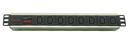 Блок розеток для 19 шкафов, 8 розеток IEC60320 С13, амперметр