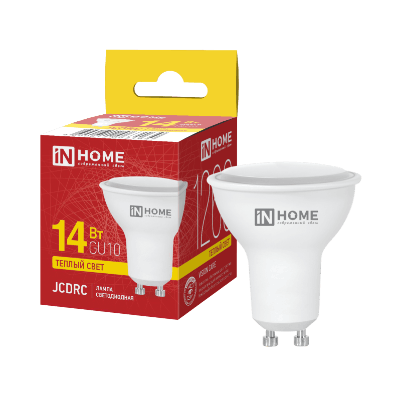 Лампа светодиодная LED-JCDRC-VC 14Вт 230В GU10 3000K 1260Лм IN HOME
