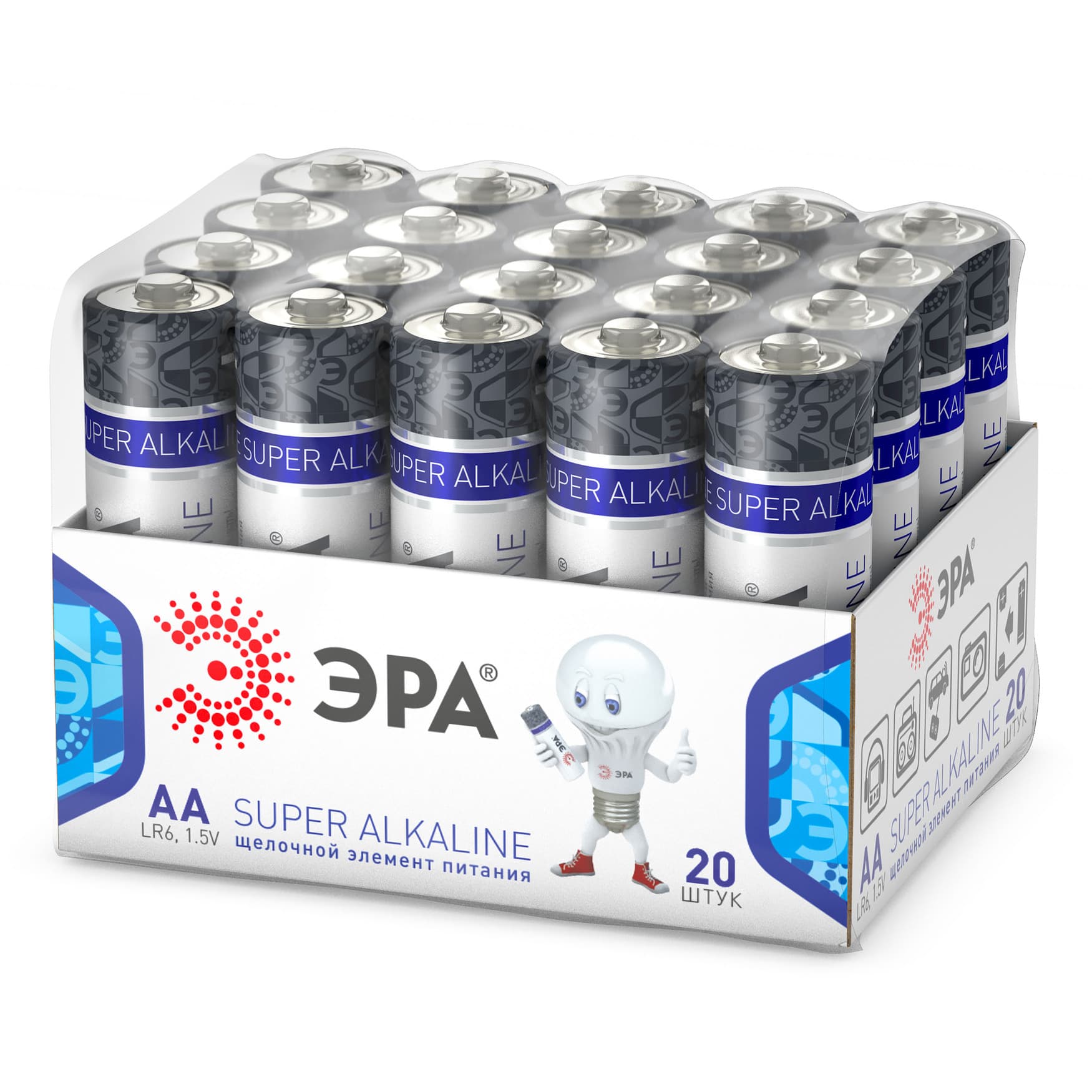 Элемент питания батарейки LR6-20 bulk SUPER Alkaline (20/480/69120)