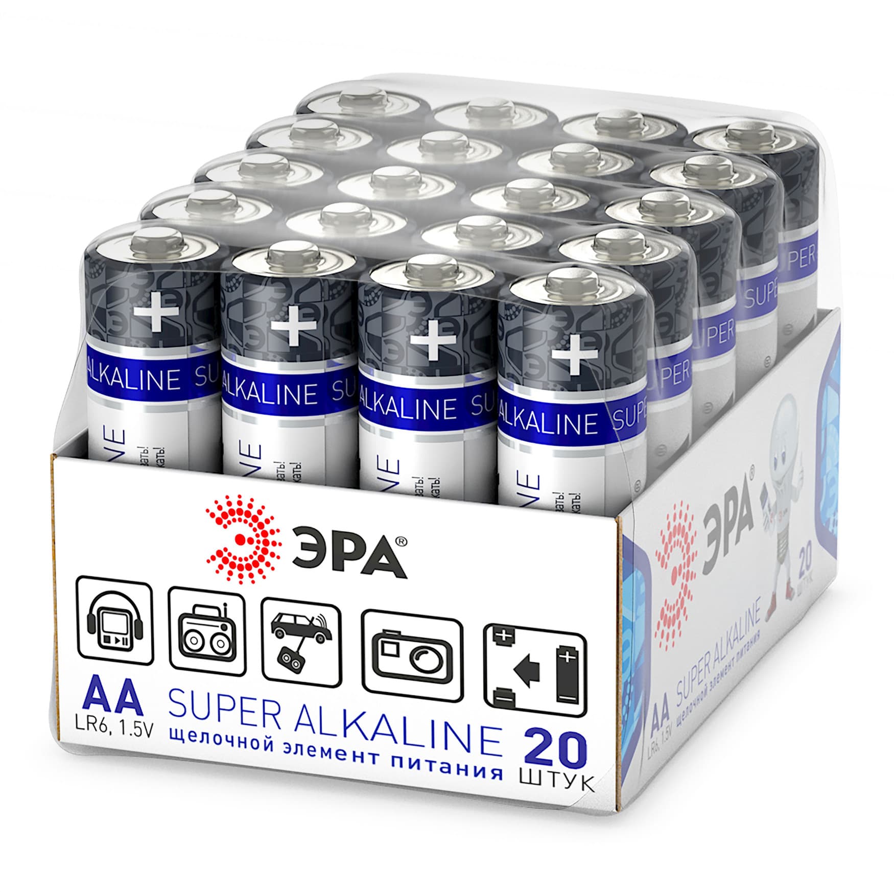 Элемент питания батарейки LR6-20 bulk SUPER Alkaline (20/480/69120)