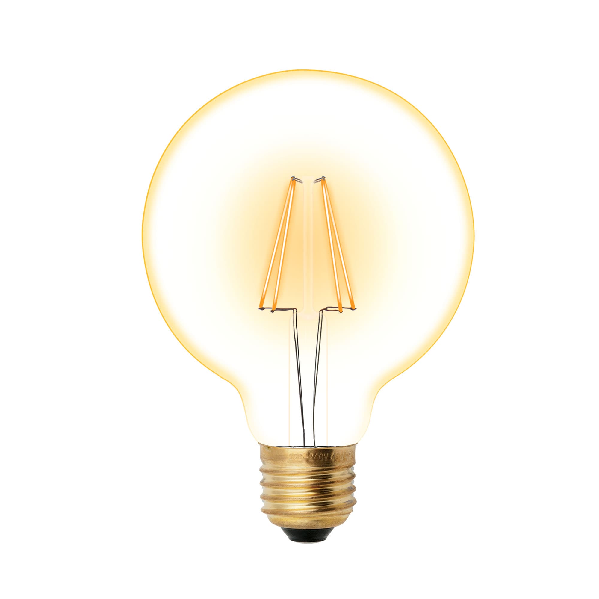 Лампа светодиодная декоративная LED 6вт 220-250В шар G95 510Лм Е27 2250К золотая колба Vintage