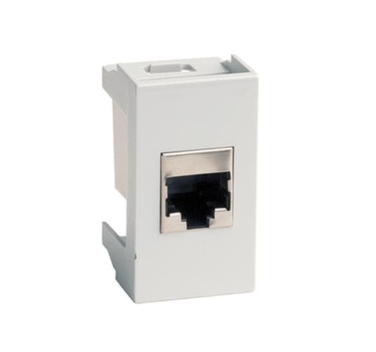 Компьютерная розетка RJ-45, кат. 5е, экранированная, 8P8C, Viva, белая, 1 модуль