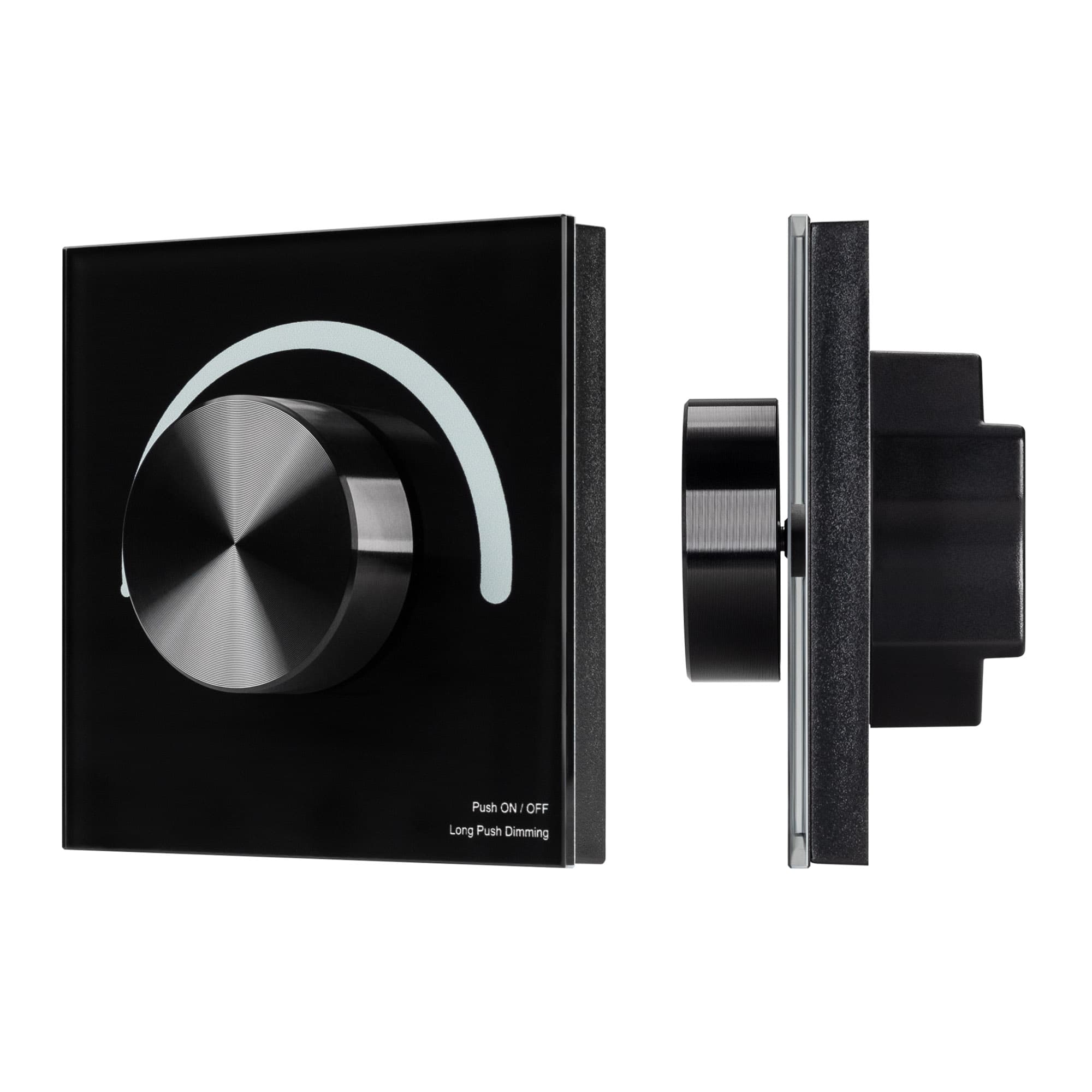 Панель SMART-P37-DIM-IN Black 230V, 1.5A, TRIAC, Rotary, 2.4G ARL, IP20 пластик, 5 лет