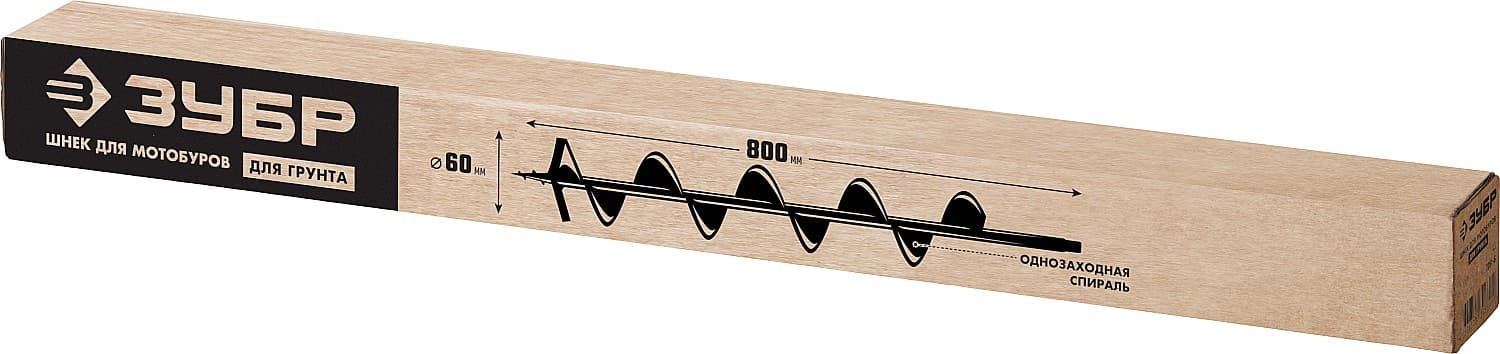 Шнек для мотобуров, грунт, d=60 мм, однозаходный
