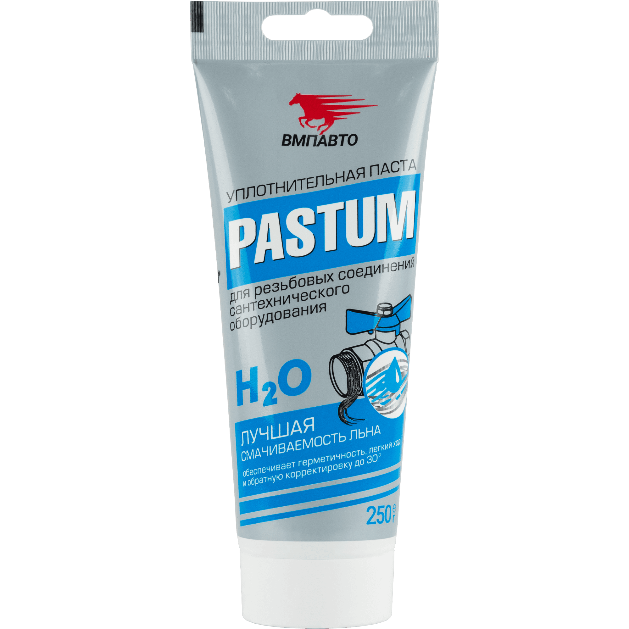 Pastum H2O, 250г туба с европодвесом Паста для уплотнения резьбовых соединений сантехнического оборудования