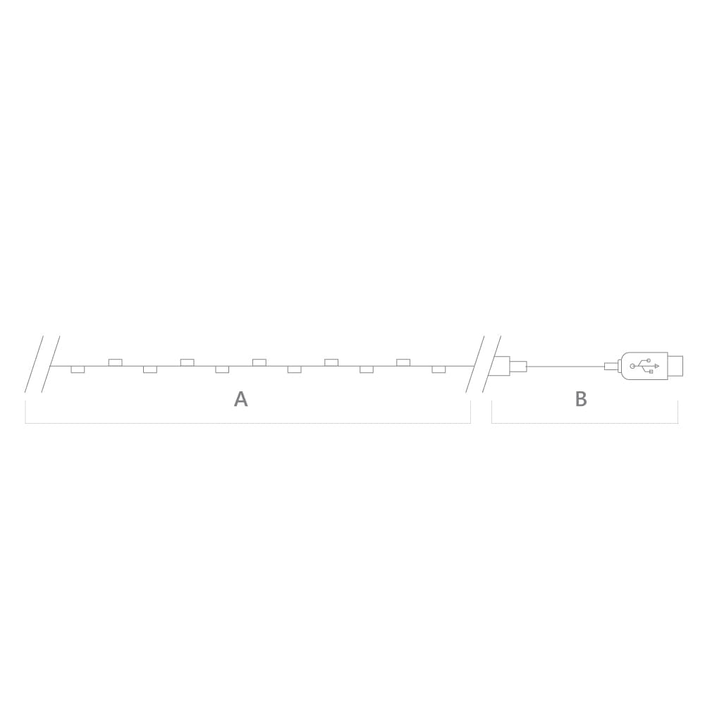 Гирлянда линейная Роса LED 5000К 10 м USB