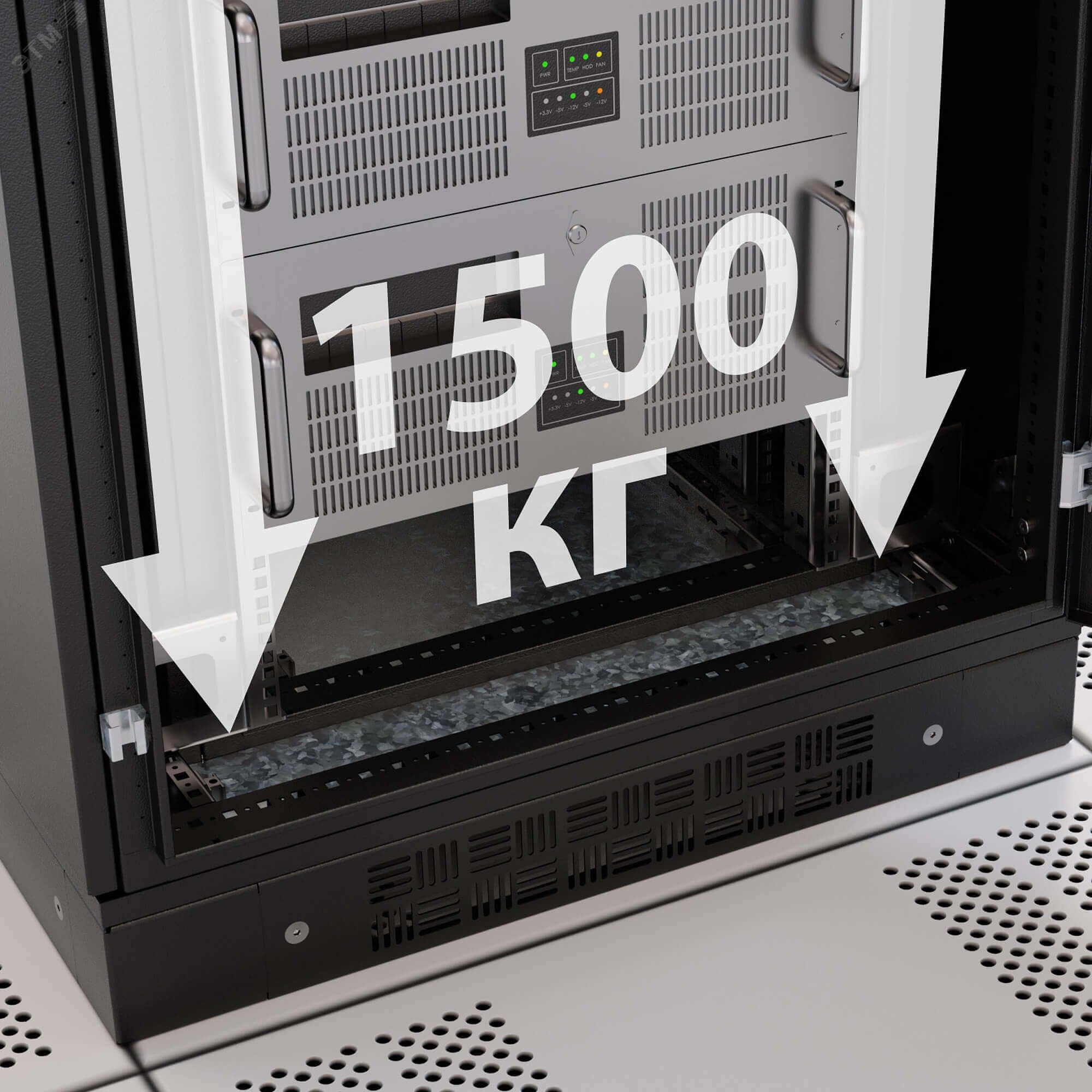 Шкаф напольный 42U 800х800мм две перфорированые двери крыша укомплектована вводом и заглушками