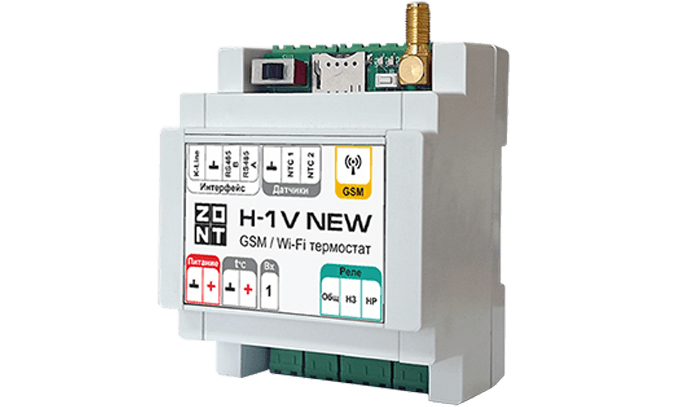 Термостат ZONT H-1V NEW отопительный GSM / Wi-Fi на стену и DIN-рейку