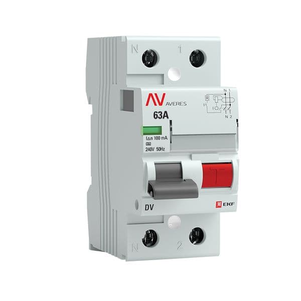 Устройство защитного отключения DV 2P 63А/100мА (A) AVERES
