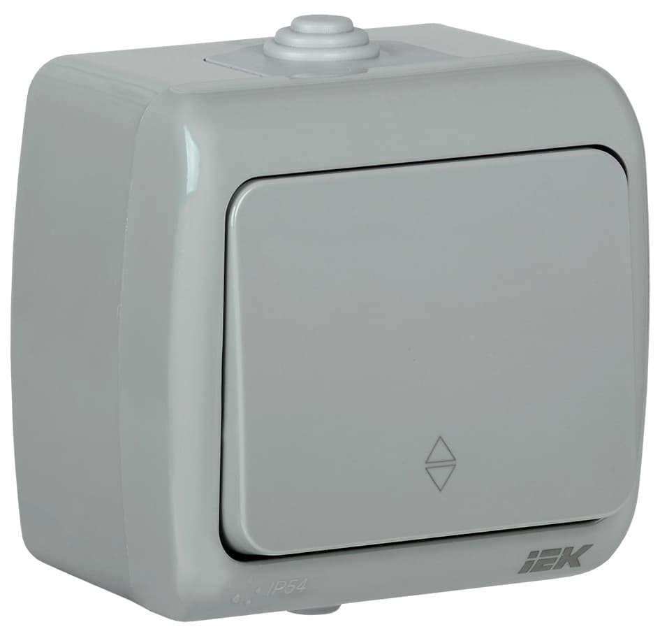 AQUATIC Выключатель 1-клавишный проходной для открытой установки 10А IP54 ВС-20-1-2-А GENERICA