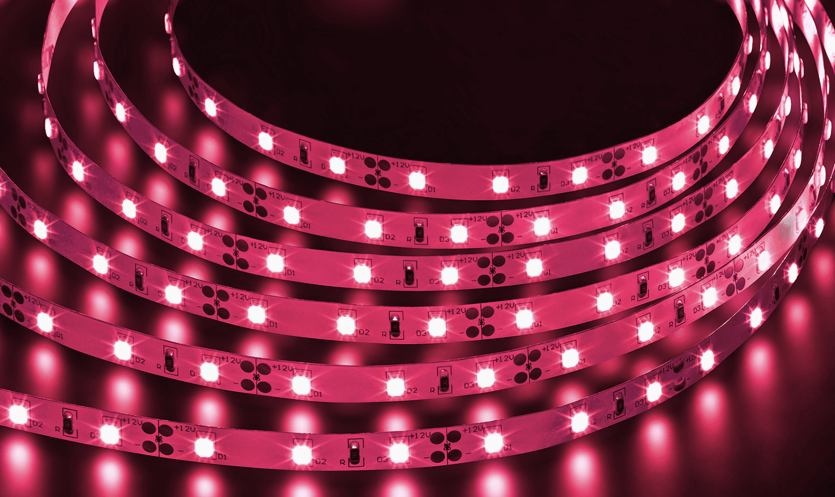 Лента светодиодная 4.8Вт/м 12В красный IP20 60LED/м NLS-3528 5м