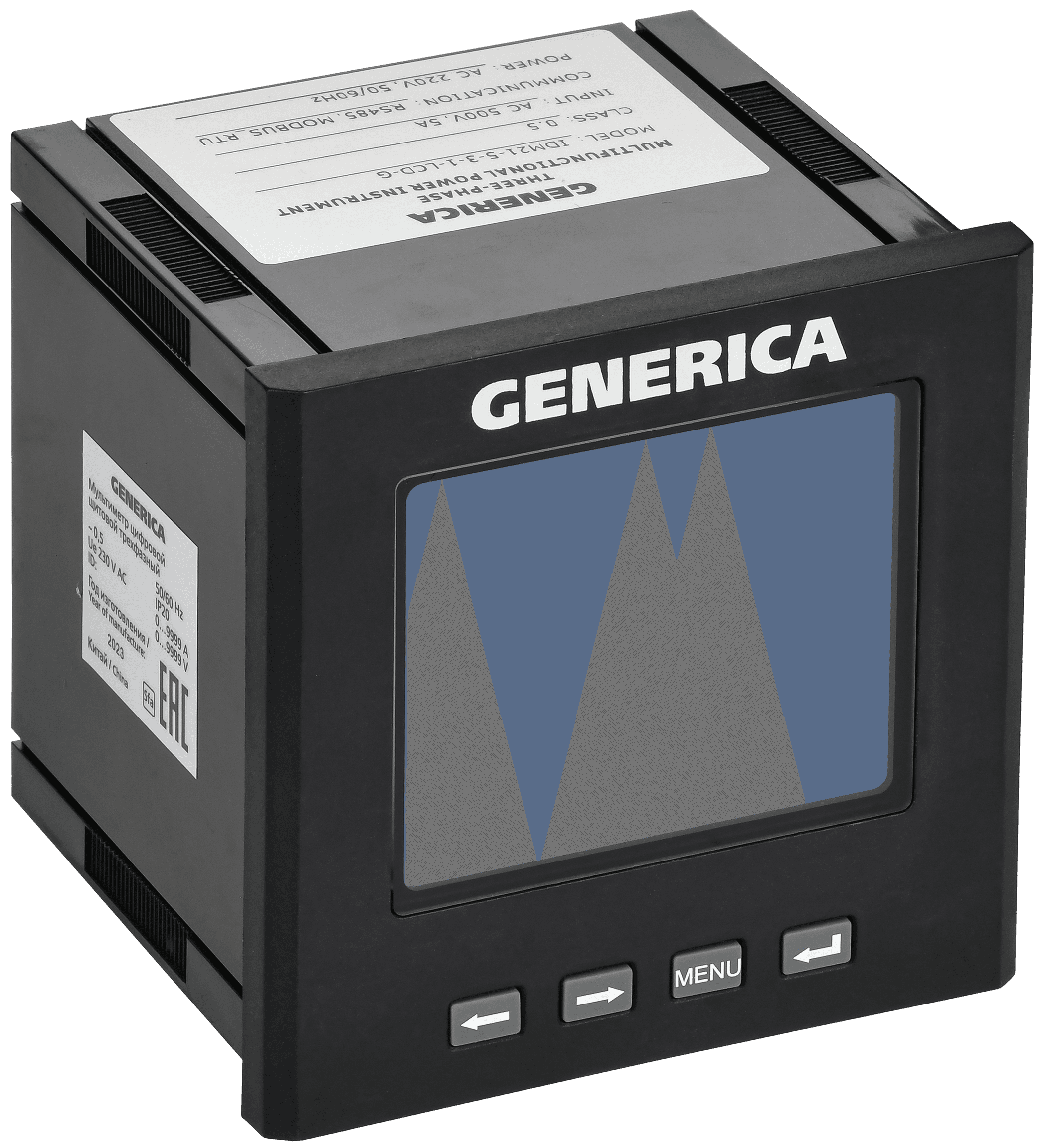 Мультиметр цифровой щитовой трехфазный RS-485 96х96 мм LCD GENERICA