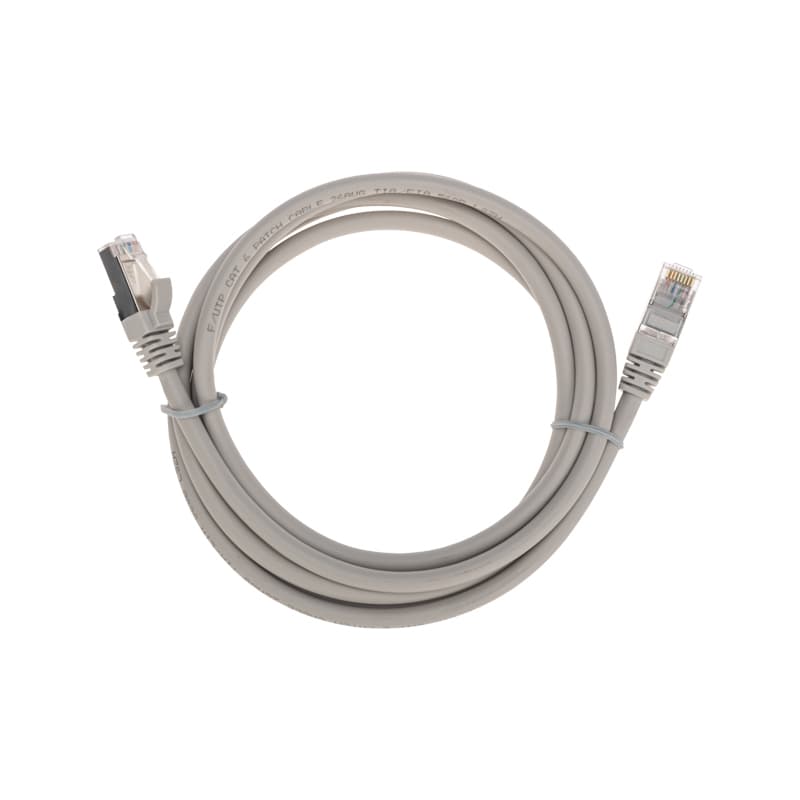 Патч-корд F/UTP CAT 6, RJ45-RJ45, 26AWG, LSZH, серый, 2м,