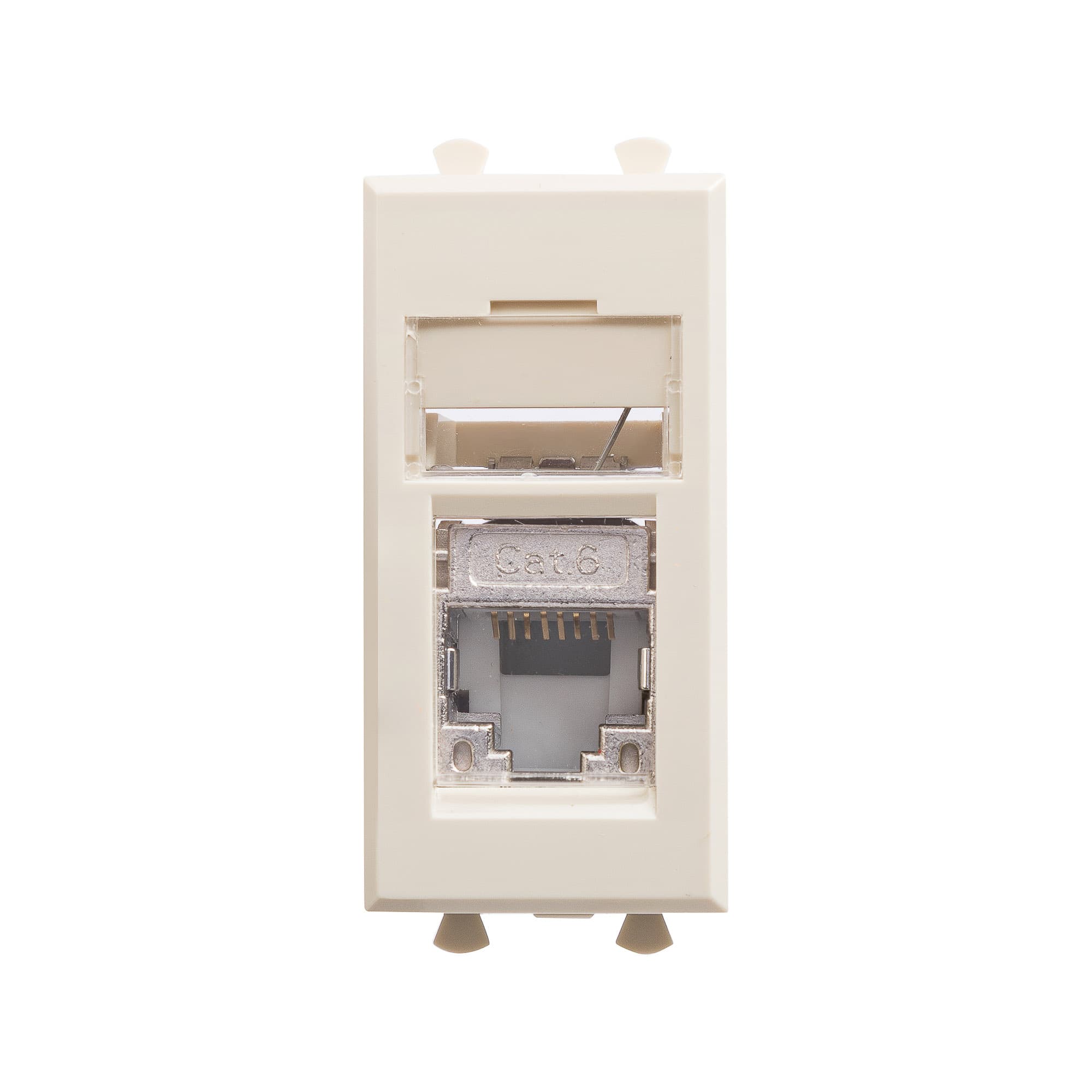 Компьютерная розетка RJ-45 модульная, кат.6 экранированная, Avanti, ванильная дымка, 1 модуль