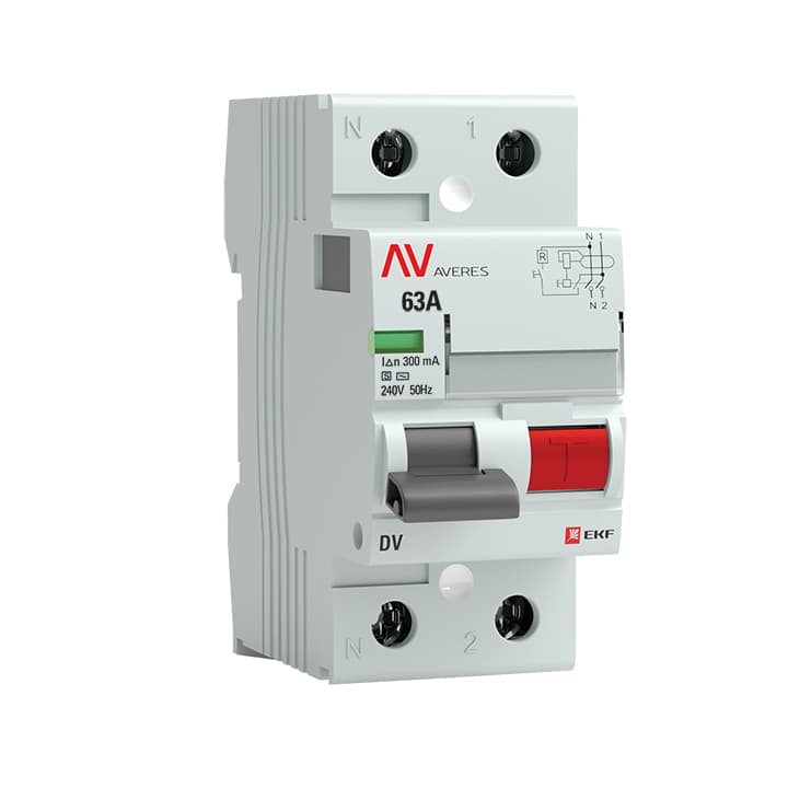 Устройство защитного отключения DV 2P 63А/300мА (S) AVERES
