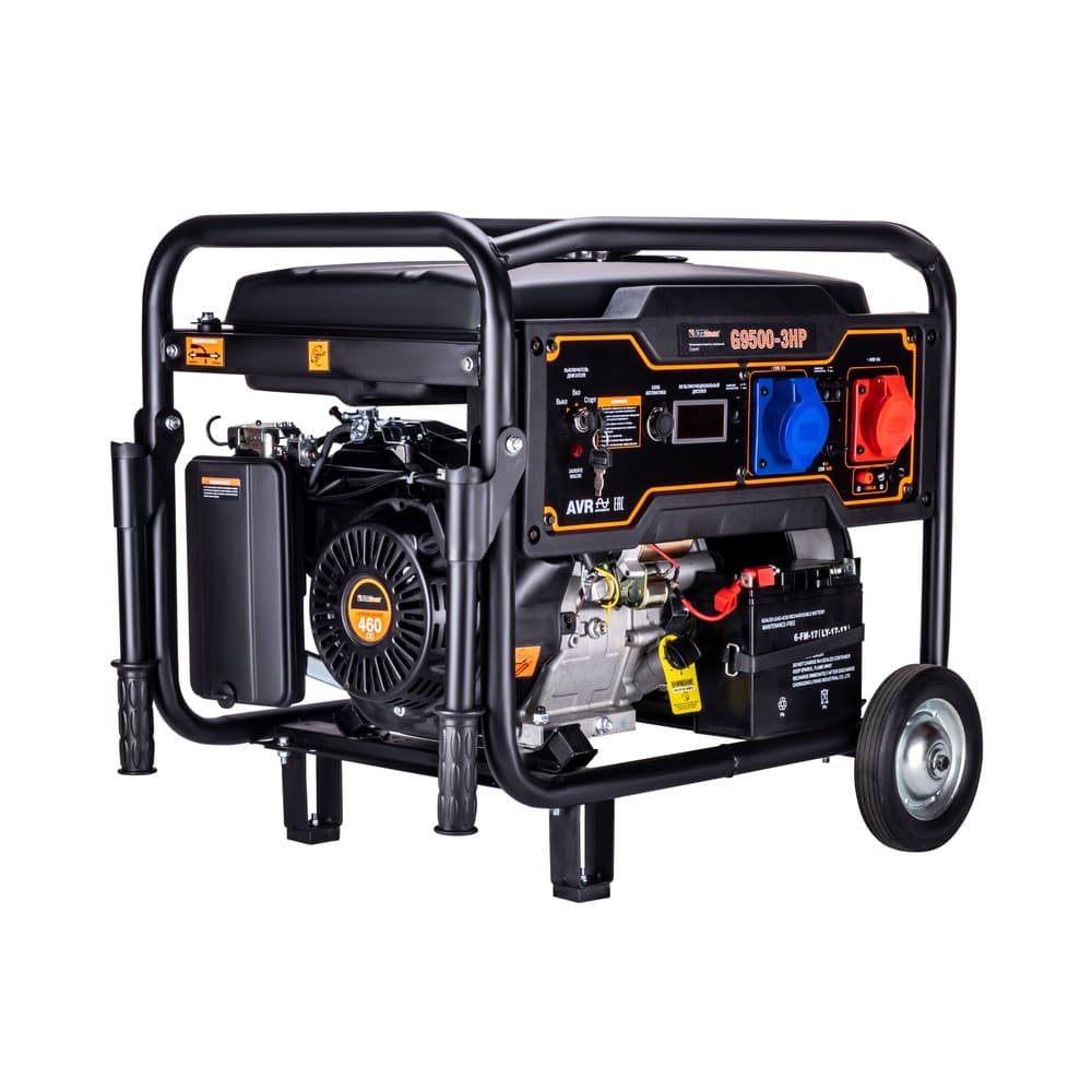 Генератор бензиновый G9500-3 HP 8,0 кВт 220V/380V
