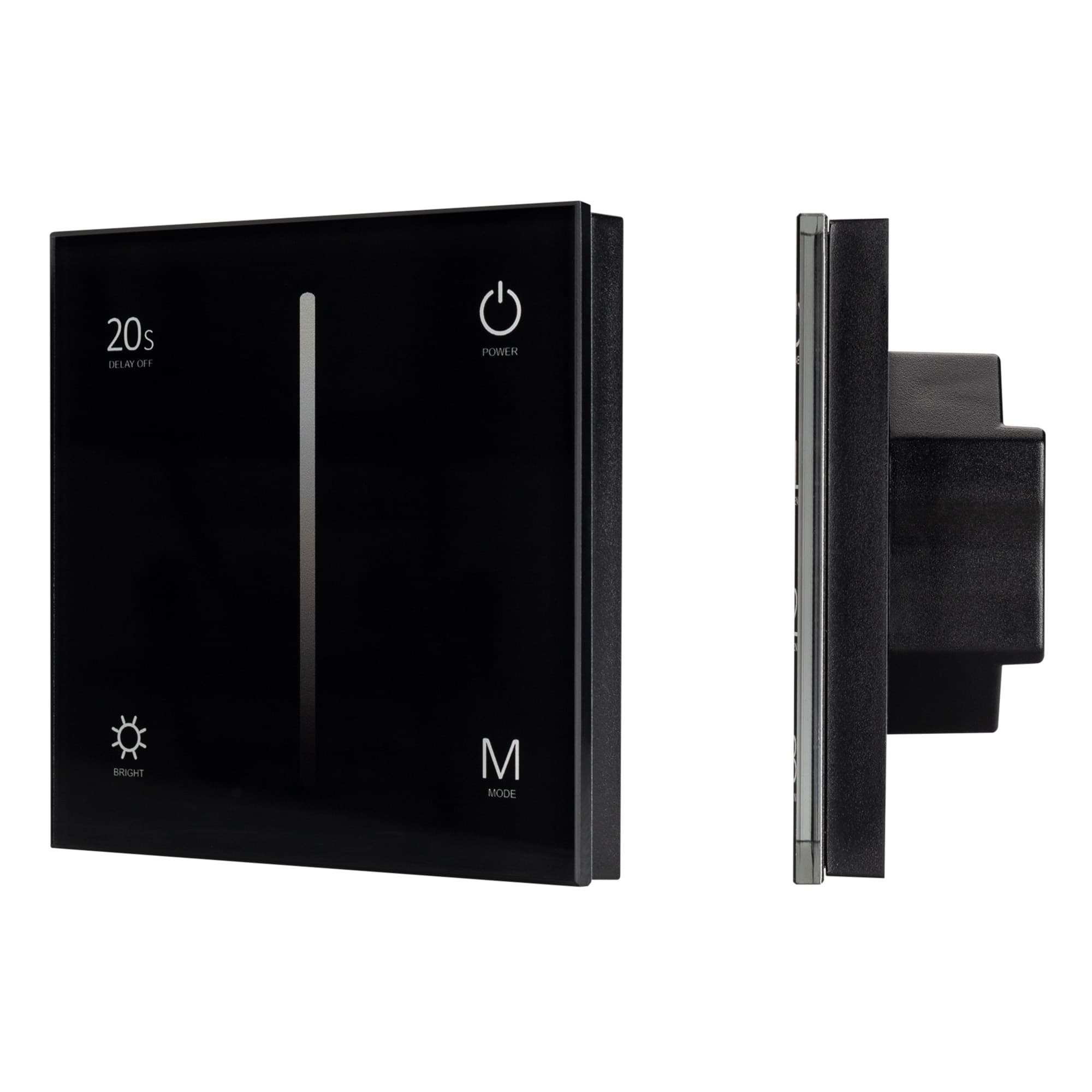 Панель SMART-P35-DIM-IN Black 230V, 0-10V, Sens, 2.4G ARL, IP20 пластик, 5 лет