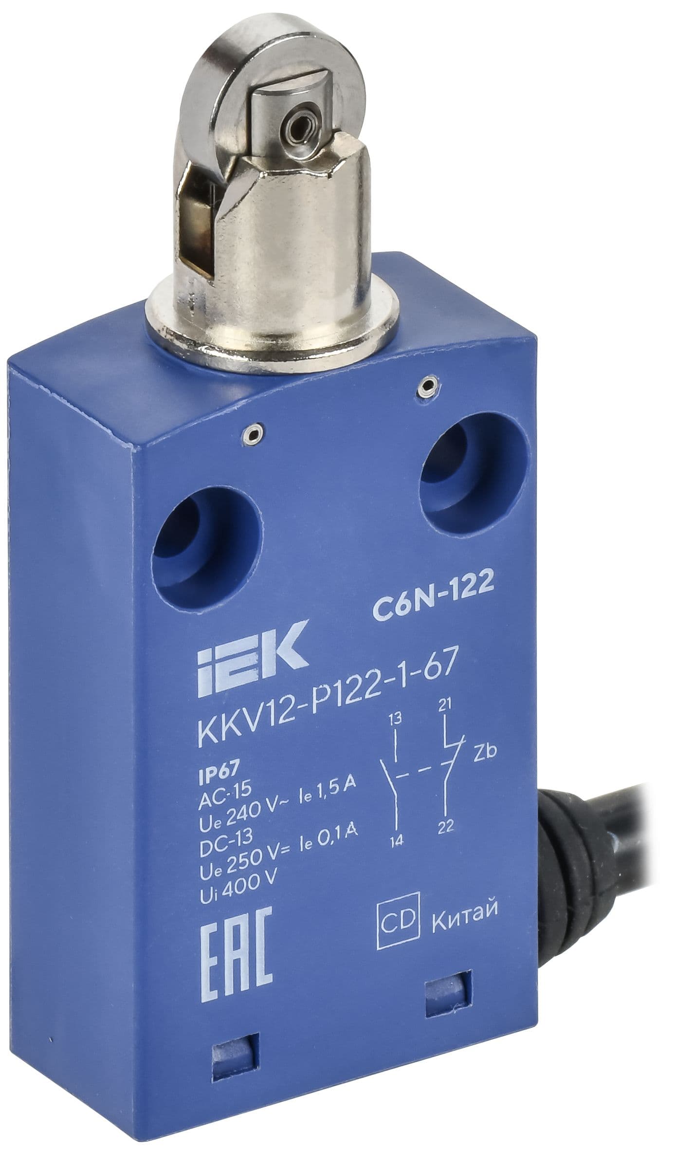 Выключатель концевой C6N-122 толкатель с нажимным роликом IP67