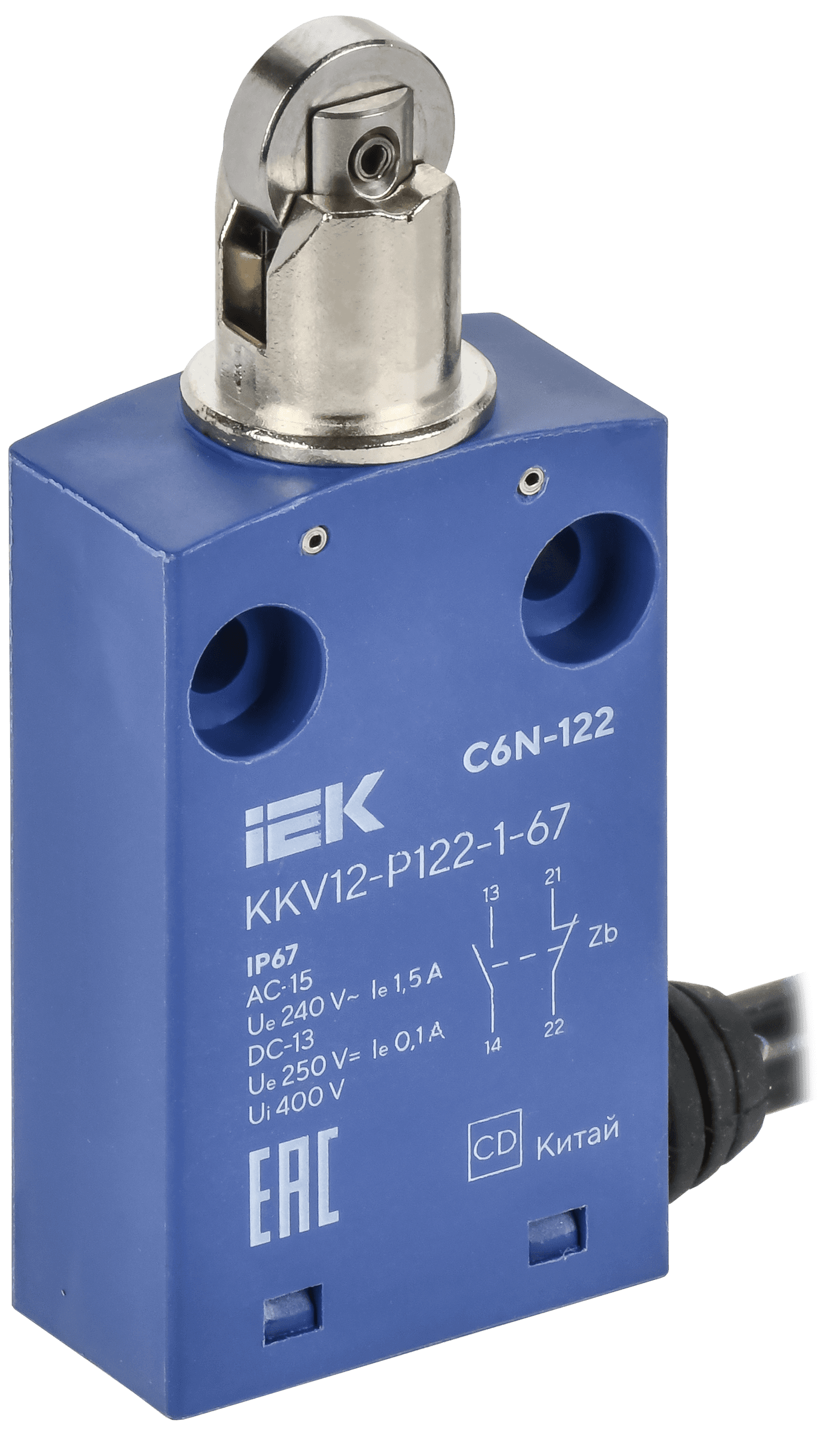 Выключатель концевой C6N-122 толкатель с нажимным роликом IP67