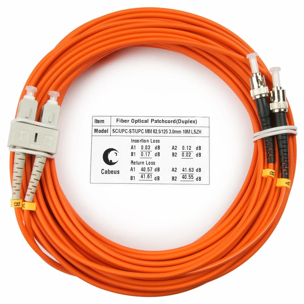 Патч-корд оптический duplex 25м SC-ST 62,5/125MM LSZH