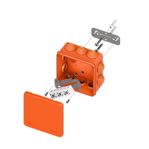 Коробка огнестойкая E45 100х100х50мм с клеммникам 6 полюсов 0,5-10мм2 IP55 HF EKF