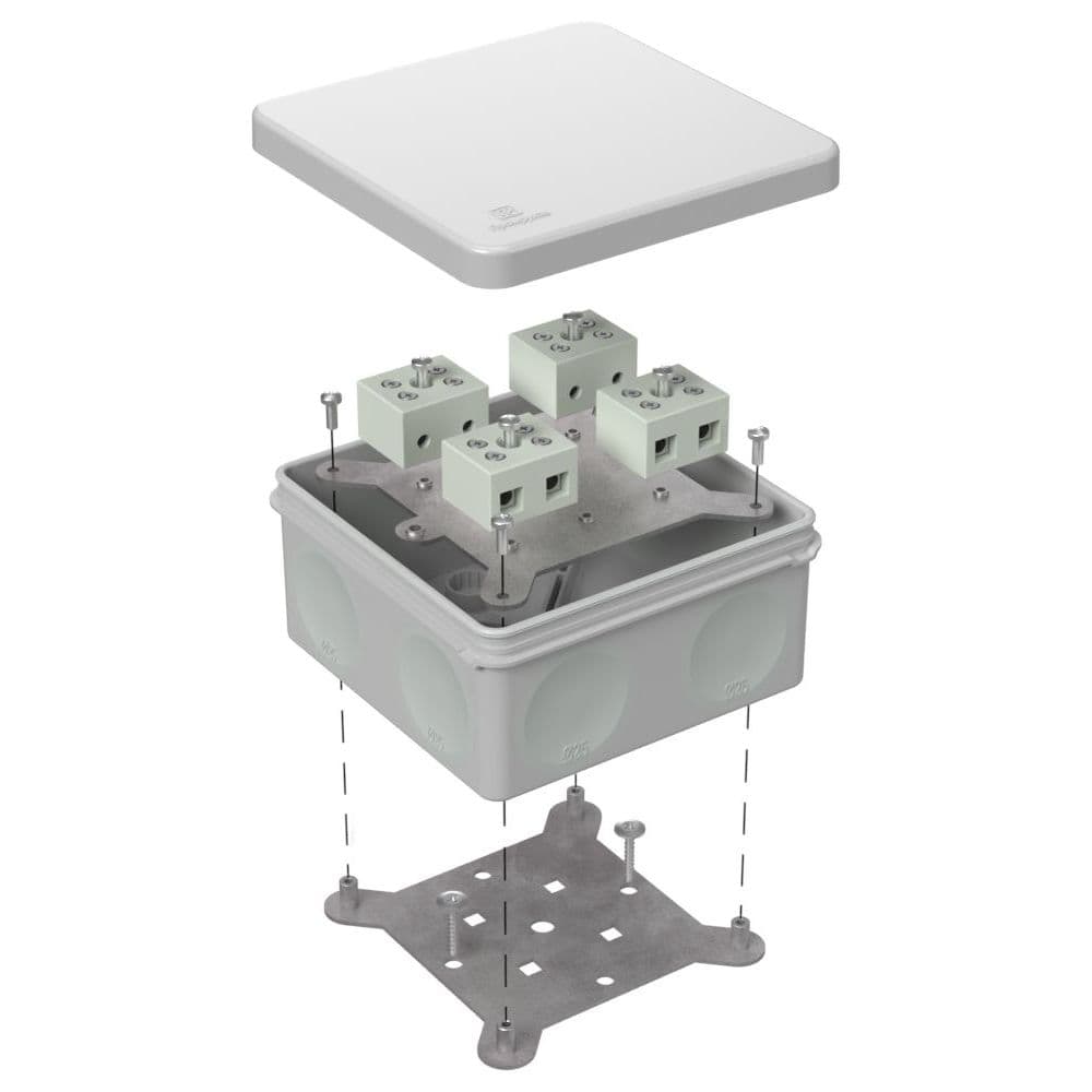 Коробка огнестойкая для о/п двухкомпонентная 60-0300-FR10.0-8 Е15-Е120 RAL7035 100х100х50 (14 шт/кор)
