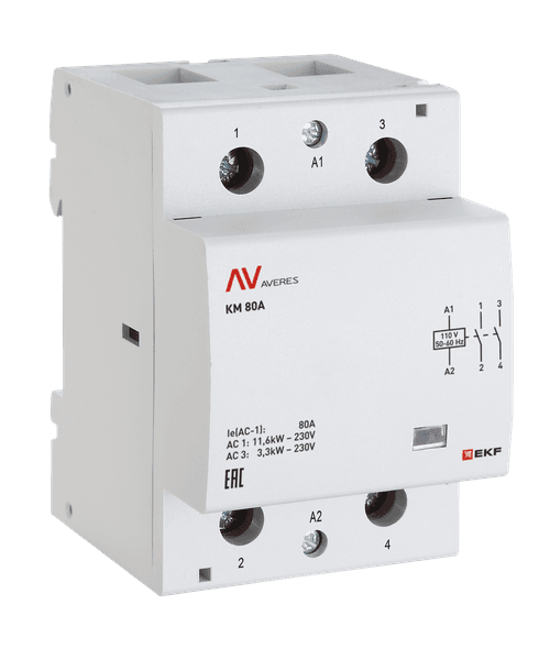 Контактор модульный КМ 100А 2NC 230VAC (3 мод.) AVERES