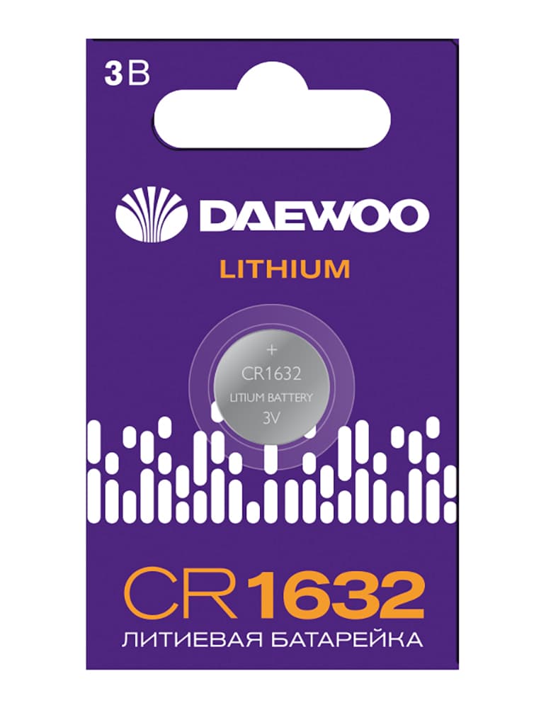 Элемент питания батарейка таблетка литиевая типоразмер 1632 CR1632 DAEWOO Lithium BL-1Jazzway