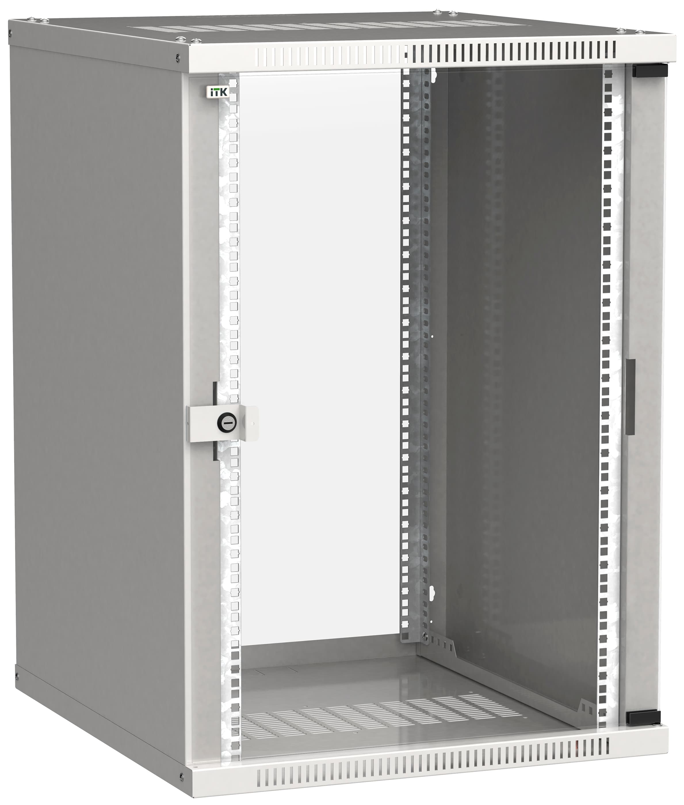 Шкаф LINEA WE 18U 600x650мм дверь стекло серый