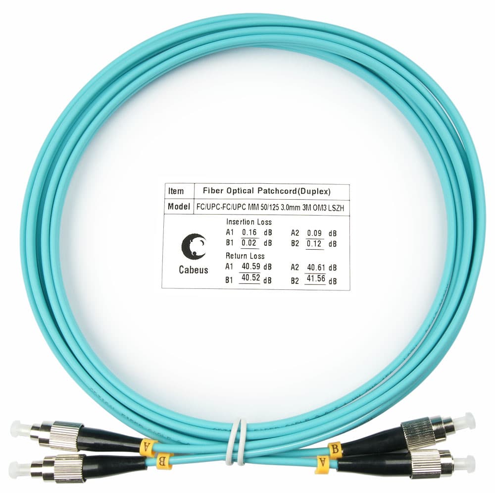 Патч-корд оптический duplex 3м FC-FC 50/125MM OM3 LSZH