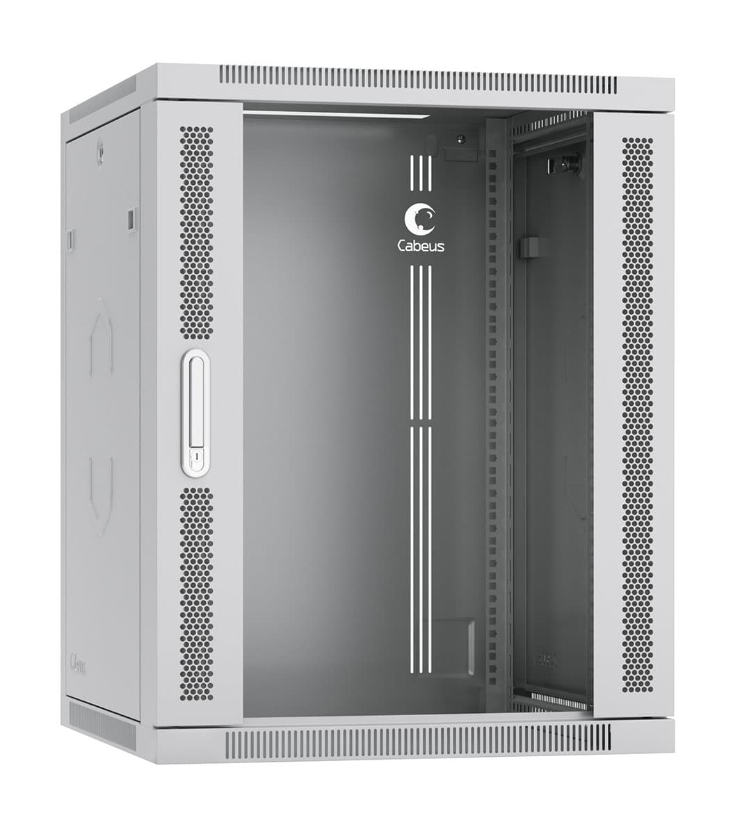 Шкаф телекоммуникационный настенный разобранный 19дюймов 15U 600х450х769мм (ШхГхВ) дверь стекло.    цвет серый (RAL 7035)