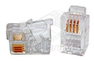 Телефонный разъем RJ-11(4P4C) (3/3 микродюйма) длятелефонной трубки (100 шт)