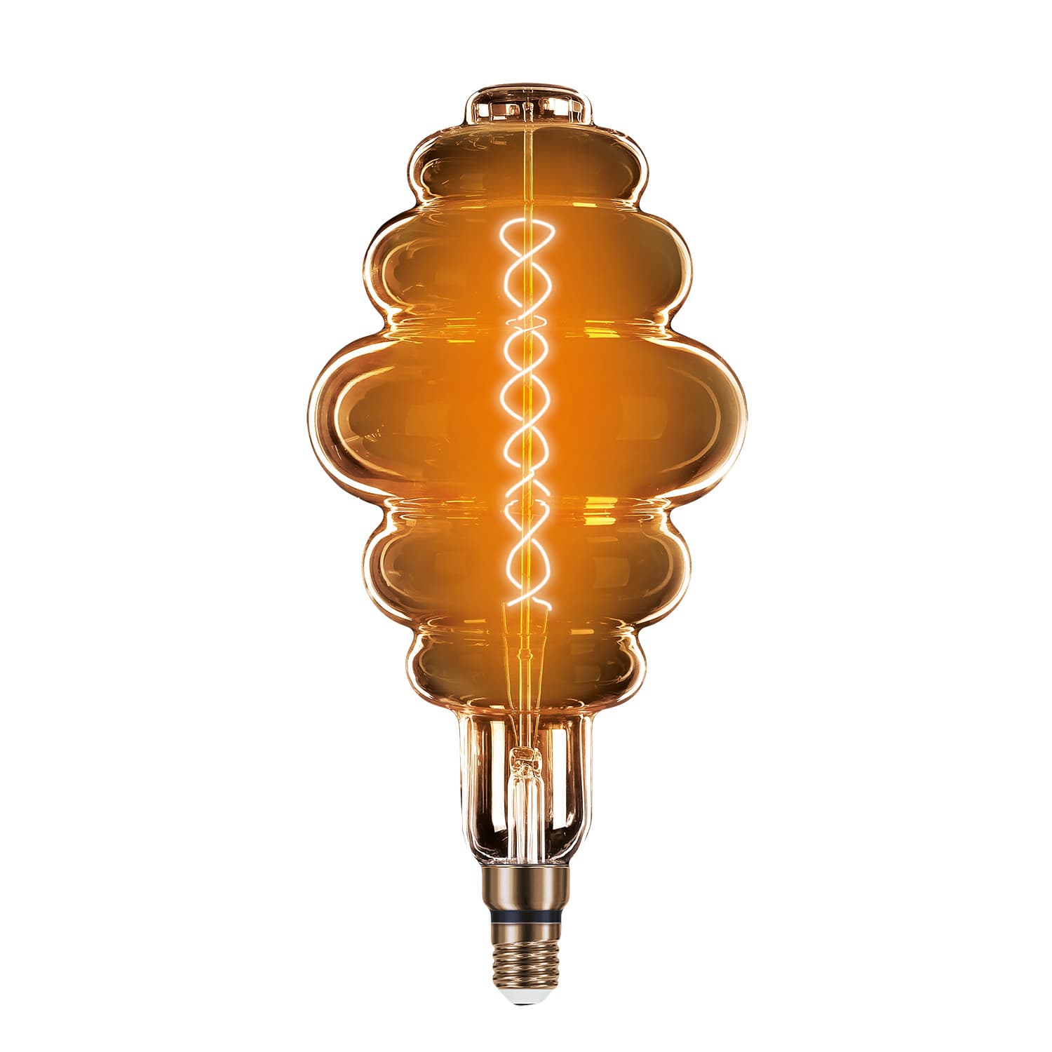Лампа светодиодная филаментная LED 8 Вт 380 лм 2700К Honeycomb теплый E27 AC 220В серая колба Black Filament