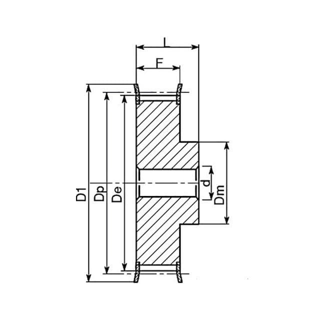 Шкив зубчатый под расточку 10-3M-09 (PHP 10-3M-09RSB) ISKRA