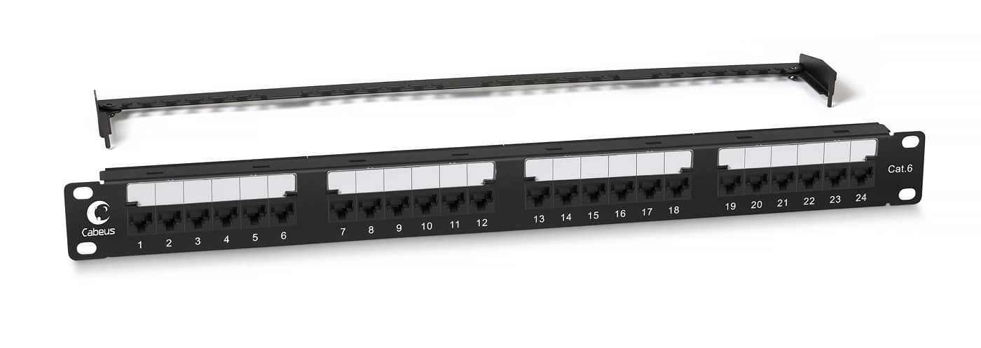 Патч-панель IDC 19' (1U), 24 порта RJ-45, категория 6, Dual IDC, с задним кабельным организатором, new