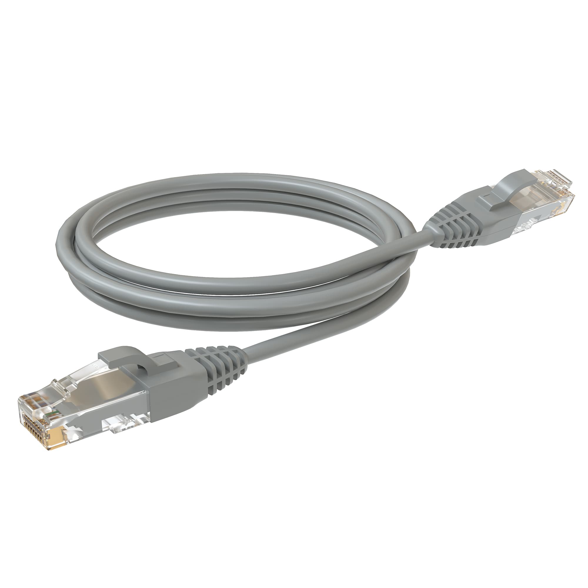 Патч-корд U/UTP, категория 5е, 2xRJ45, неэкранированный, серый, LSZH, 3м