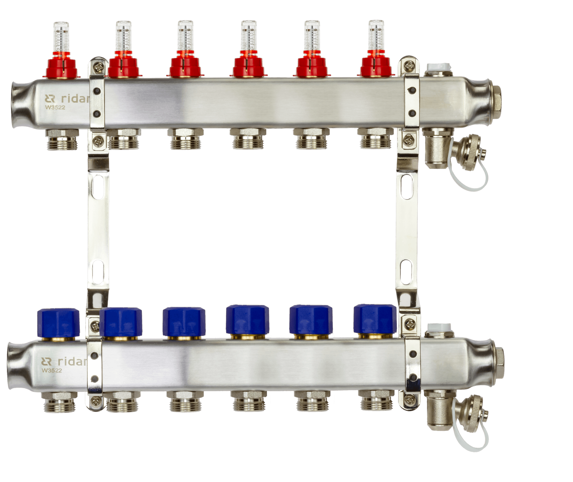 Коллекторная группа SSM-6RF set 6 контуров 1'X3/4' с расходомерами и кронштейнами
