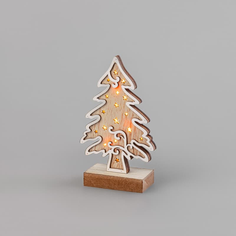 Фигурка деревянная с подсветкой Ёлочка 11,5x5x19 см