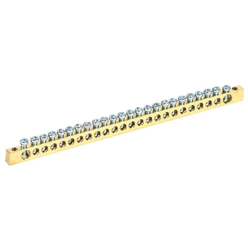 Шина PEN ''земля-ноль'' 6х9 мм 24х2 (24 группыхкрепеж по краям), REXANT