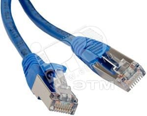 Промышленный патч-корд FTP IP67 категория 5e с защитными крышками 3 м черный экранированный