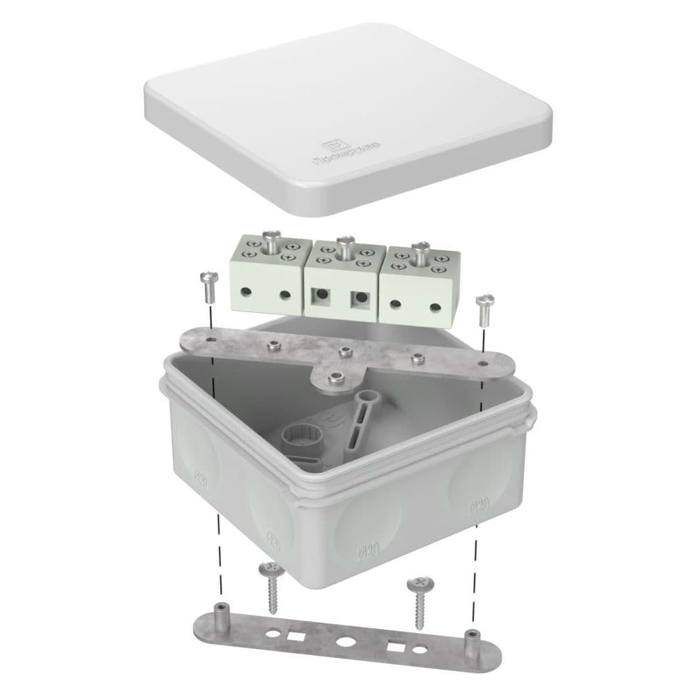 Коробка огнестойкая для о/п двухкомпонентная 60-0210-FR6.0-6 Е15-Е120 RAL7035 80х80х40