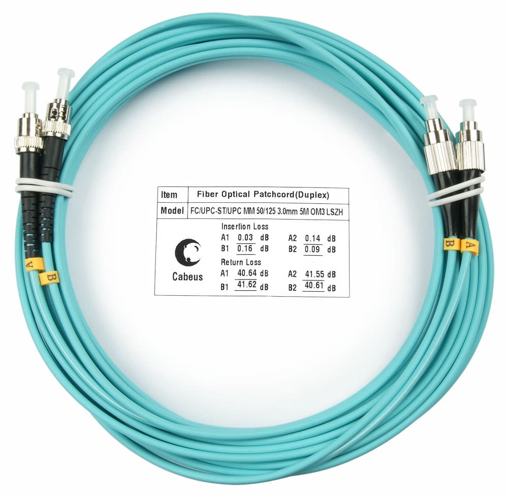 Патч-корд оптический duplex 7м FC-ST 50/125MM OM3 LSZH